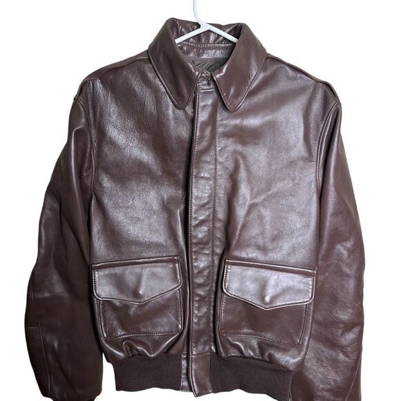 Vintage Sporty’s Pilot Shop A-2 Bomber Jacket Big YKK Zipper Horsehide Made In U - Picture 2 of 10